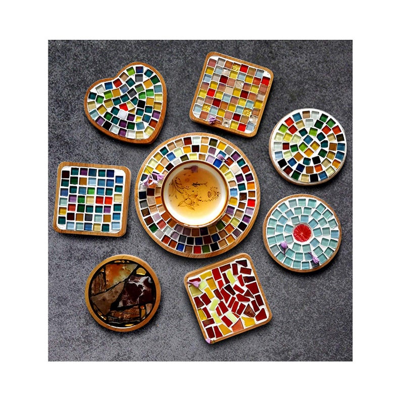 FAIRUO 100 Pieces Mosaic Tiles Squares Yellow Crystal Mosaic Stained Glass for Crafts Supplies DIY Picture Frames Handmade Jewelry Coasters Art Material Decoration 1x1cm - Image 4